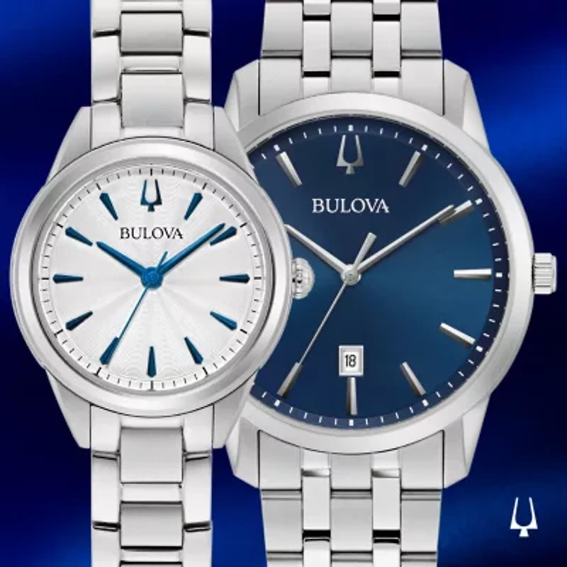 Bulova Sutton Womens Silver Tone Stainless Steel Bracelet Watch 96l285