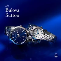Bulova Sutton Womens Silver Tone Stainless Steel Bracelet Watch 96l285