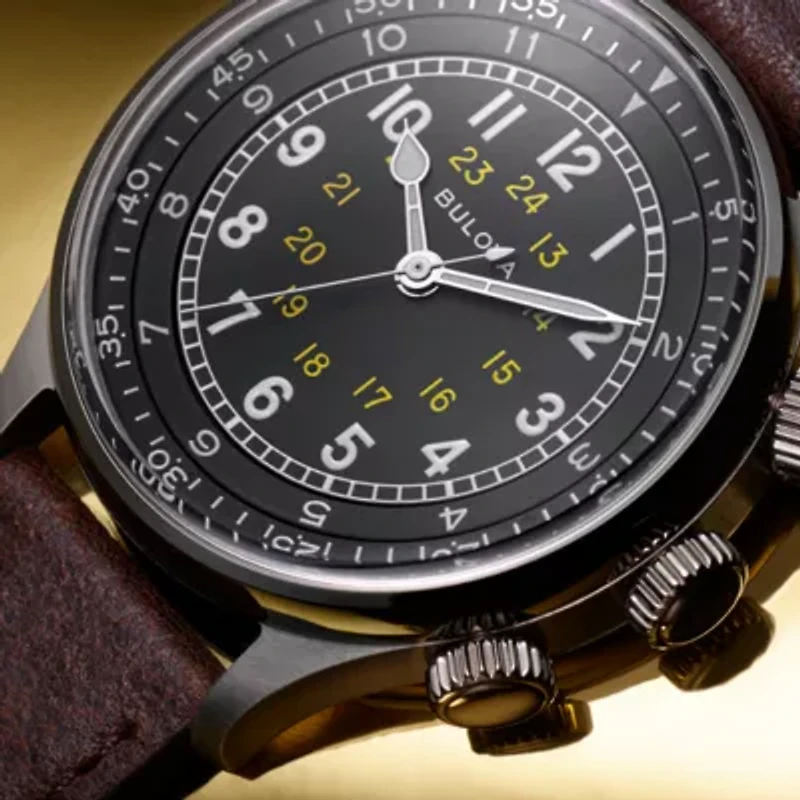 Bulova Classic Mens Brown Leather Strap Watch 96a245