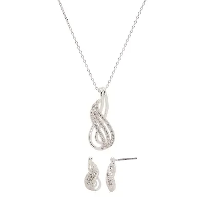 Sparkle Allure Womens White Cubic Zirconia Pure Silver Over Brass Infinity 2-pc. Jewelry Set
