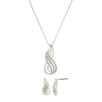 Sparkle Allure Womens White Cubic Zirconia Pure Silver Over Brass Infinity 2-pc. Jewelry Set