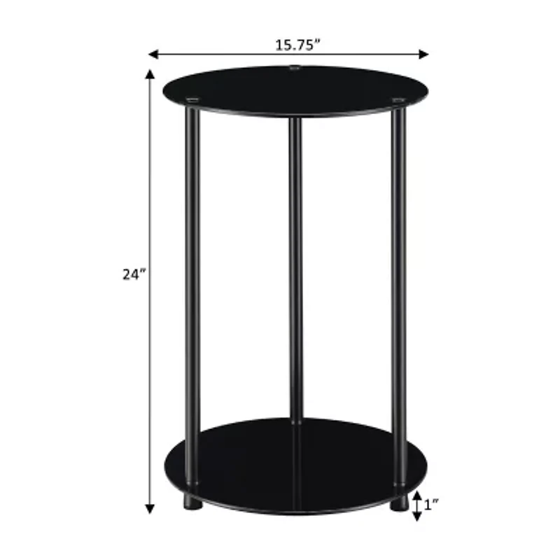 Donovan 2-Tier Round Glass End Table