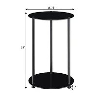 Donovan 2-Tier Round Glass End Table