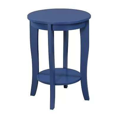 American Heritage Round End Table with Shelf