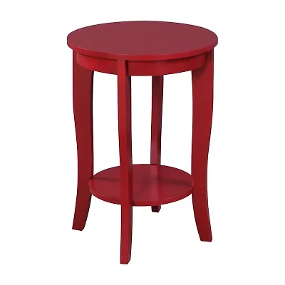 American Heritage Round End Table with Shelf