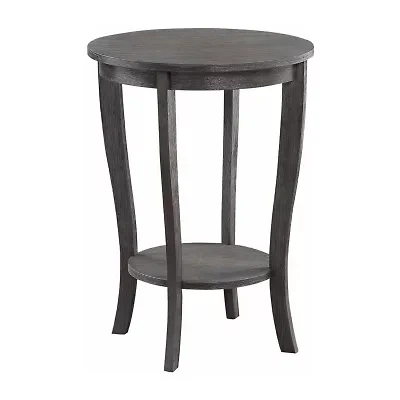 American Heritage Round End Table with Shelf