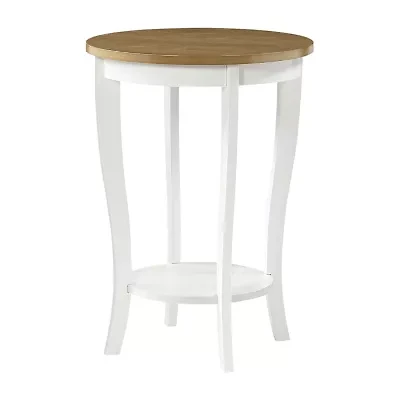 American Heritage Round End Table with Shelf