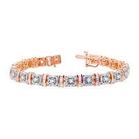 Womens 5 CT. T.W. Natural White Diamond 10K Rose Gold 10K White Gold 7.5 Inch Tennis Bracelet