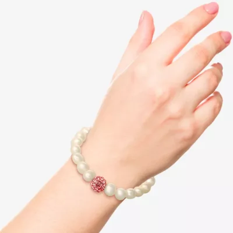 Girls Pink Crystal Cultured Freshwater Pearl 14K Gold 2-pc. Jewelry Set