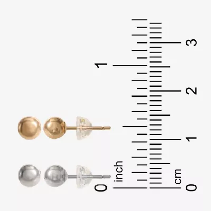Girls 14K Gold Ball Earring Set
