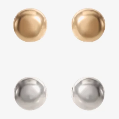 Girls 14K Gold Ball Earring Set