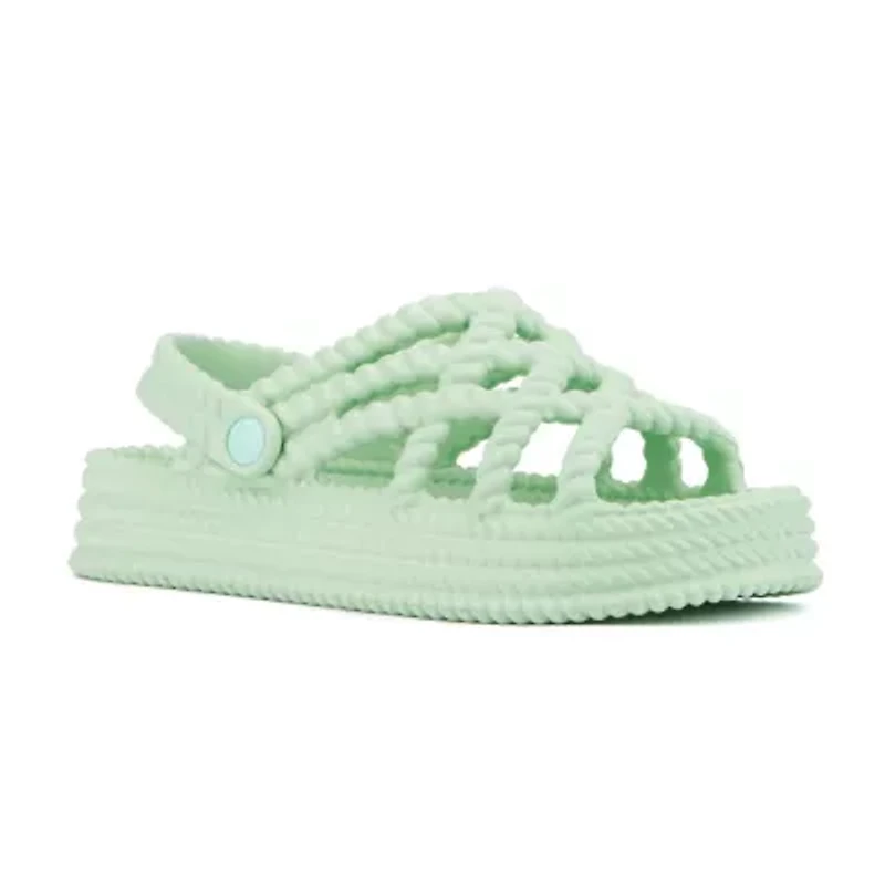 Olivia Miller Womens Jazzy Slingback Strap Flat Sandals