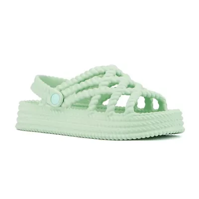 Olivia Miller Womens Jazzy Slingback Strap Flat Sandals