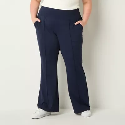 Stylus Womens Mid Rise Flare Palazzo Pant-Plus