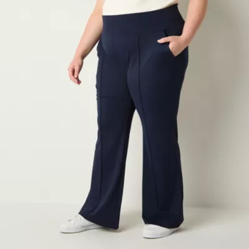 Stylus Womens Mid Rise Flare Palazzo Pant-Plus