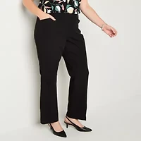 Liz Claiborne Audra Tailored Curvy Womens Straight Mid Rise Trouser