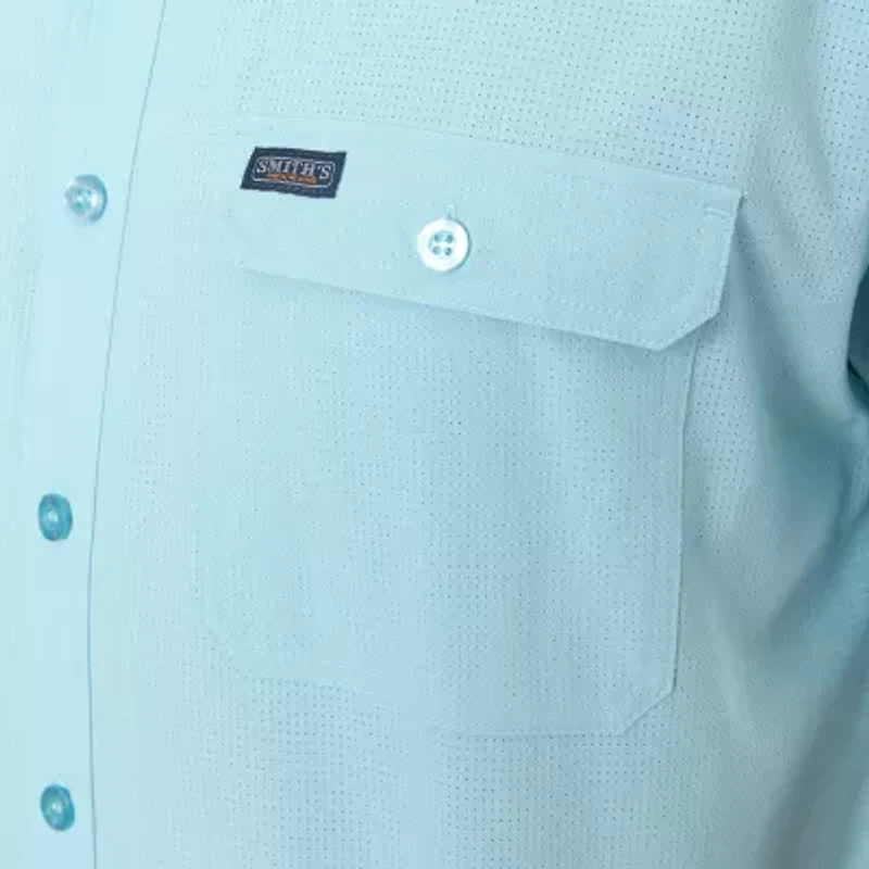 Smiths Workwear Quick Dry Performance Mens Short Sleeve Regular Fit Button-Down Shirt