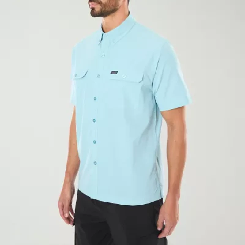 Smiths Workwear Quick Dry Performance Mens Short Sleeve Regular Fit Button-Down Shirt