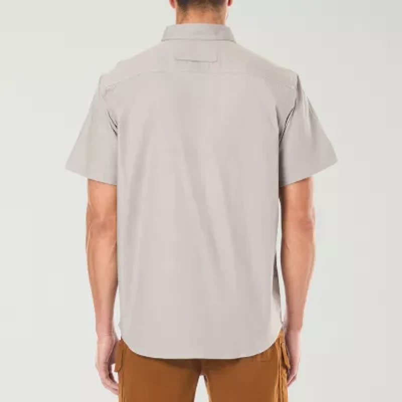 Smiths Workwear Stretch Full Swing Mens Short Sleeve Regular Fit Fabric Big and Tall Button-Down Shirt