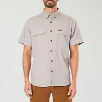 Smiths Workwear Stretch Full Swing Mens Short Sleeve Regular Fit Fabric Big and Tall Button-Down Shirt