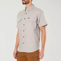 Smiths Workwear Stretch Full Swing Mens Short Sleeve Regular Fit Fabric Big and Tall Button-Down Shirt