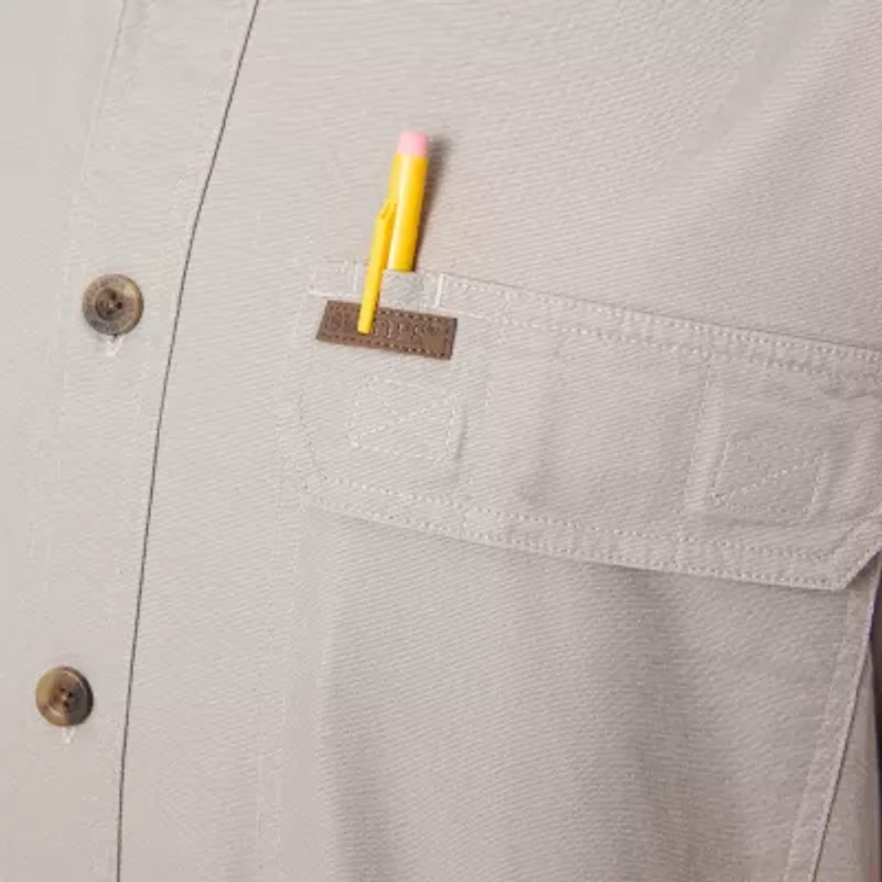 Smiths Workwear Stretch Full Swing Mens Short Sleeve Regular Fit Fabric Big and Tall Button-Down Shirt