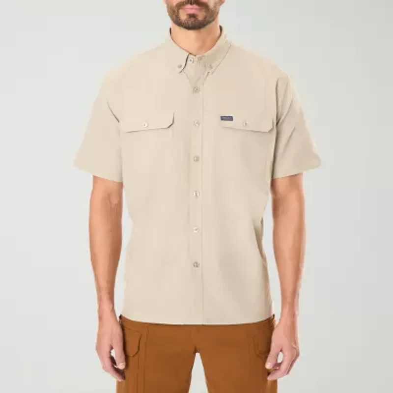 Smiths Workwear Quick Dry Performance Mens Short Sleeve Regular Fit Big and Tall Button-Down Shirt