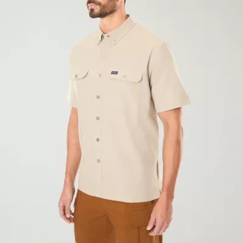 Smiths Workwear Quick Dry Performance Mens Short Sleeve Regular Fit Big and Tall Button-Down Shirt