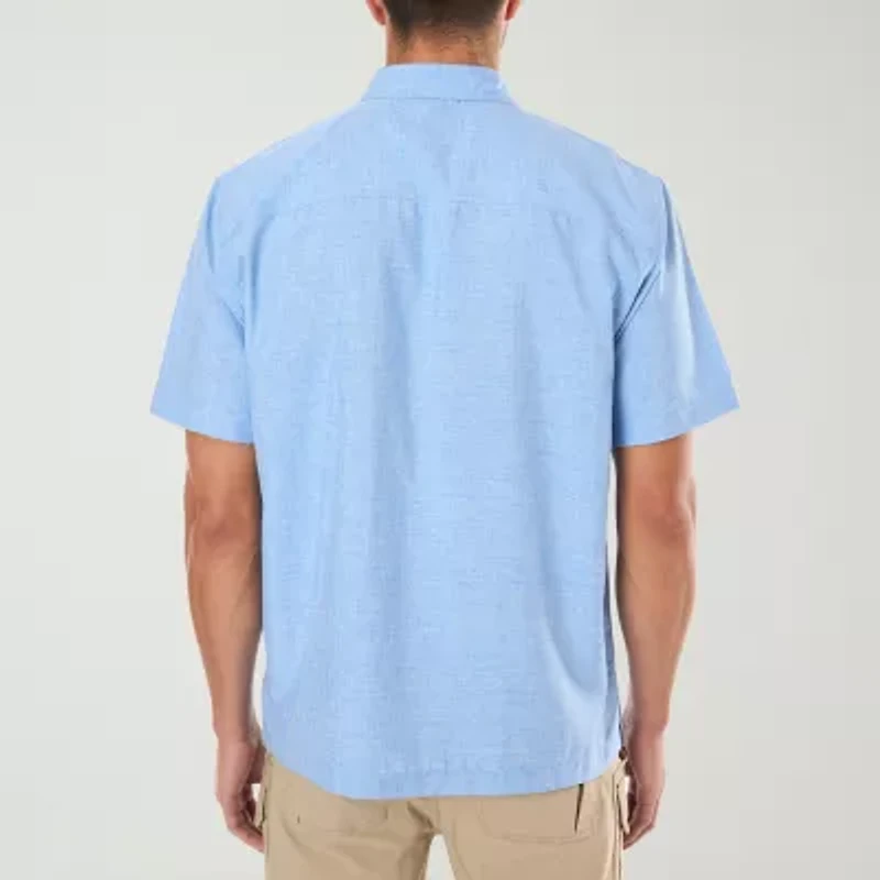 Smiths Workwear Breezy Performance Mens Short Sleeve Regular Fit Big and Tall Button-Down Shirt
