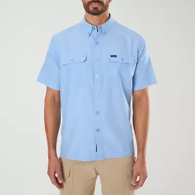 Smiths Workwear Breezy Performance Mens Short Sleeve Regular Fit Big and Tall Button-Down Shirt