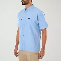 Smiths Workwear Breezy Performance Mens Short Sleeve Regular Fit Big and Tall Button-Down Shirt