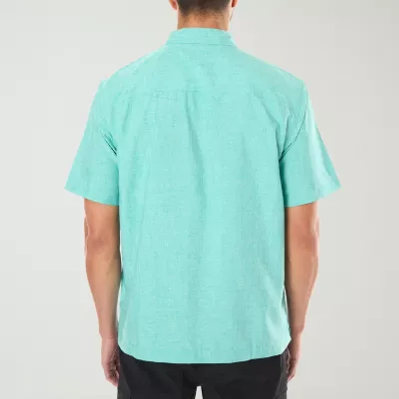 Smiths Workwear Breezy Performance Mens Short Sleeve Regular Fit Big and Tall Button-Down Shirt