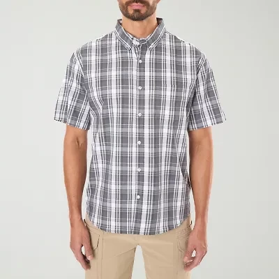 Smiths Workwear Mens Short Sleeve Relaxed Fit Button-Down Shirt