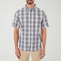 Smiths Workwear Mens Short Sleeve Relaxed Fit Button-Down Shirt