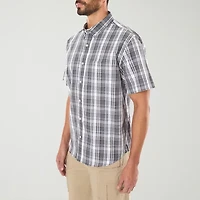 Smiths Workwear Mens Short Sleeve Relaxed Fit Button-Down Shirt