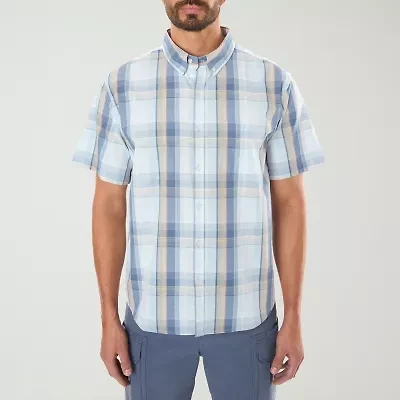 Smiths Workwear Mens Short Sleeve Relaxed Fit Button-Down Shirt