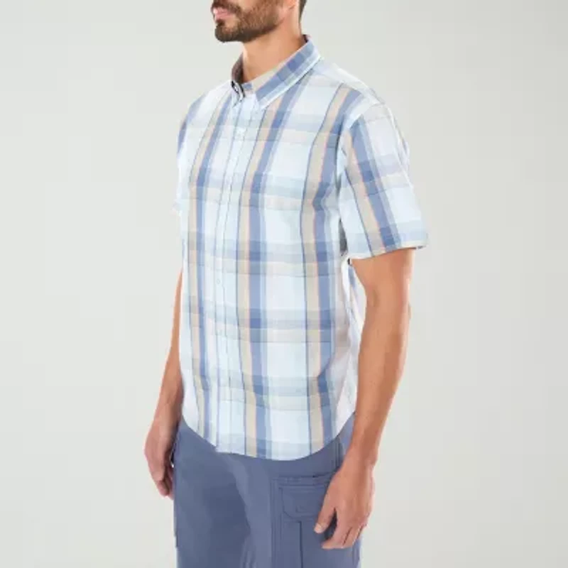 Smiths Workwear Mens Short Sleeve Relaxed Fit Button-Down Shirt