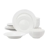 Elama Kim 16 Piece 16-pc. Porcelain Dinnerware Set