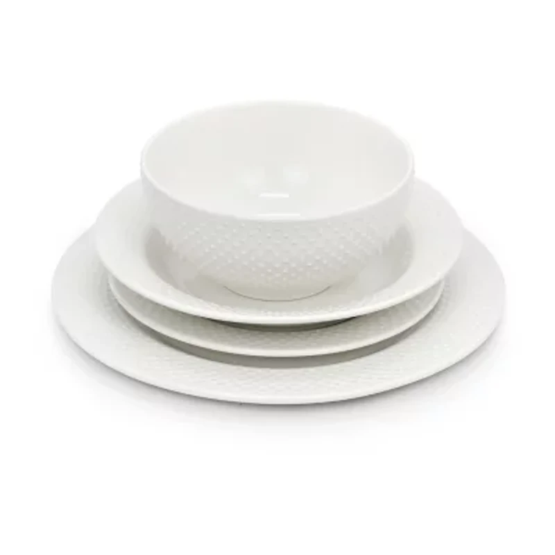 Elama Kim 16 Piece 16-pc. Porcelain Dinnerware Set