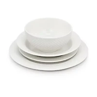 Elama Kim 16 Piece 16-pc. Porcelain Dinnerware Set
