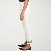 Alfred Dunner Natural Instinct Womens Stretch Fabric Straight Ankle Pant