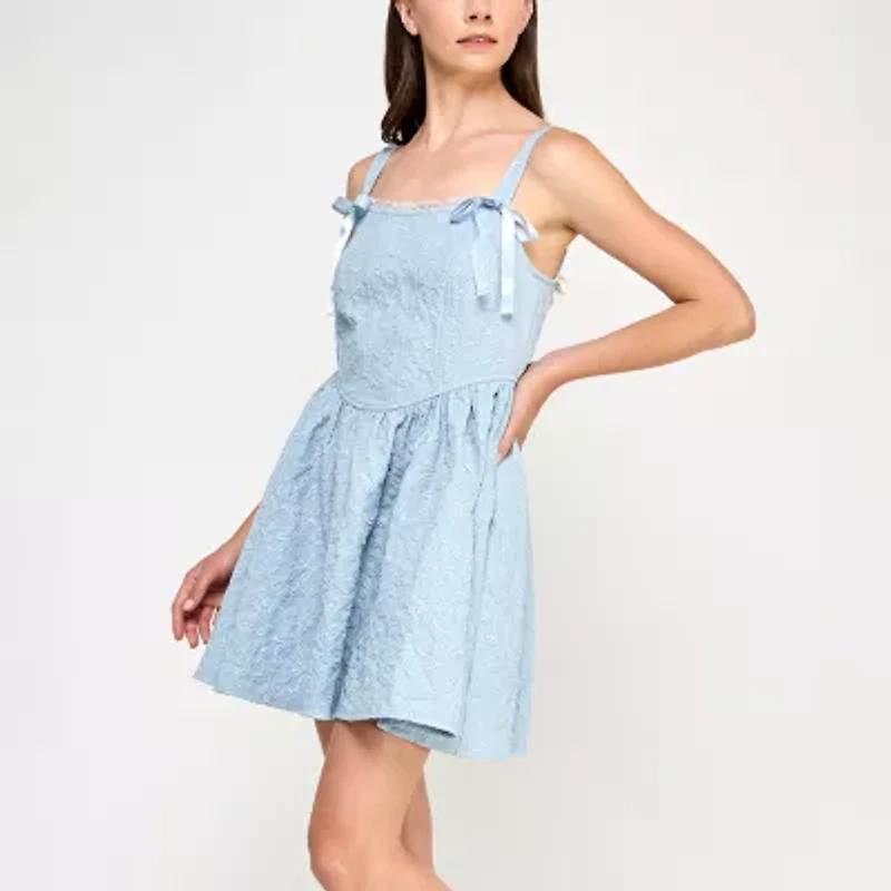 Trixxi Womens Juniors Sleeveless Fit + Flare Dress