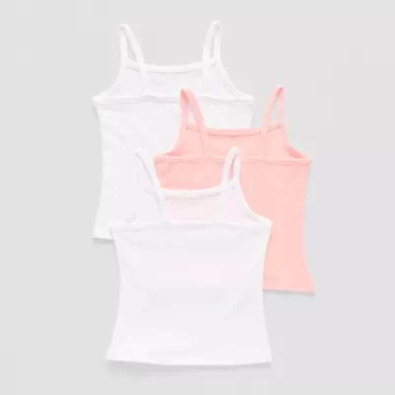Okie Dokie Toddler Girls U Neck Sleeveless 3 Pack Camisole
