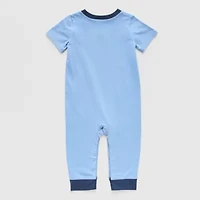 Okie Dokie Baby Boys V Neck Short Sleeve Jumpsuit