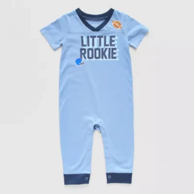 Okie Dokie Baby Boys V Neck Short Sleeve Jumpsuit
