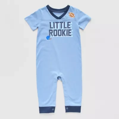 Okie Dokie Baby Boys V Neck Short Sleeve Jumpsuit
