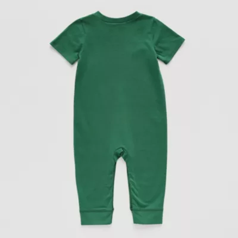 Okie Dokie Baby Boys V Neck Short Sleeve Jumpsuit