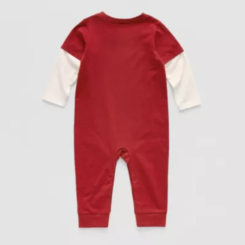Okie Dokie Baby Boys Round Neck Long Sleeve Jumpsuit