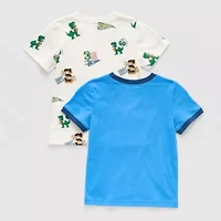 Okie Dokie Toddler & Little Boys Crew Neck Short Sleeve Regular Fit 2-pc. Graphic T-Shirt