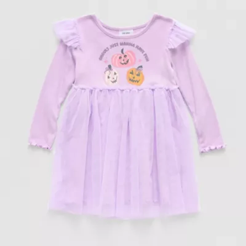 Okie Dokie Halloween Toddler & Little Girls Long Sleeve Tutu Dress